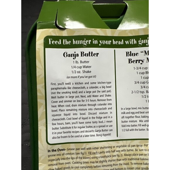 Stonerware Silicone Marijuana Leaf Baking Pan 6 Pc Goodies KitchenGnu Bakeware - Picture 3 of 12